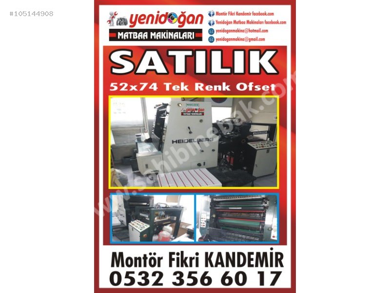 Satılık Makinalar Heıdelberg  40x57 pompalı  - Heıdelberg 40x57 kazanlı