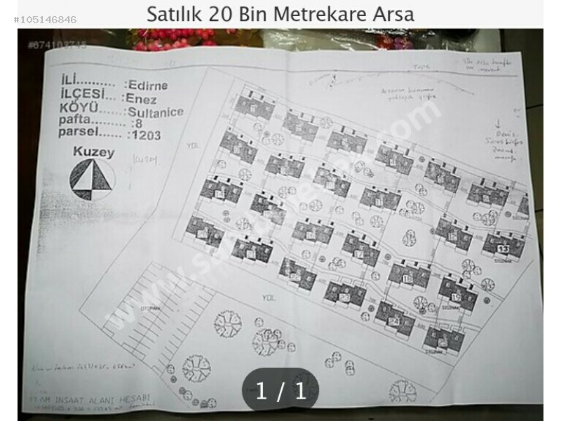 Satılık 20000m² Arsa Edirne Enez Sultaniçe