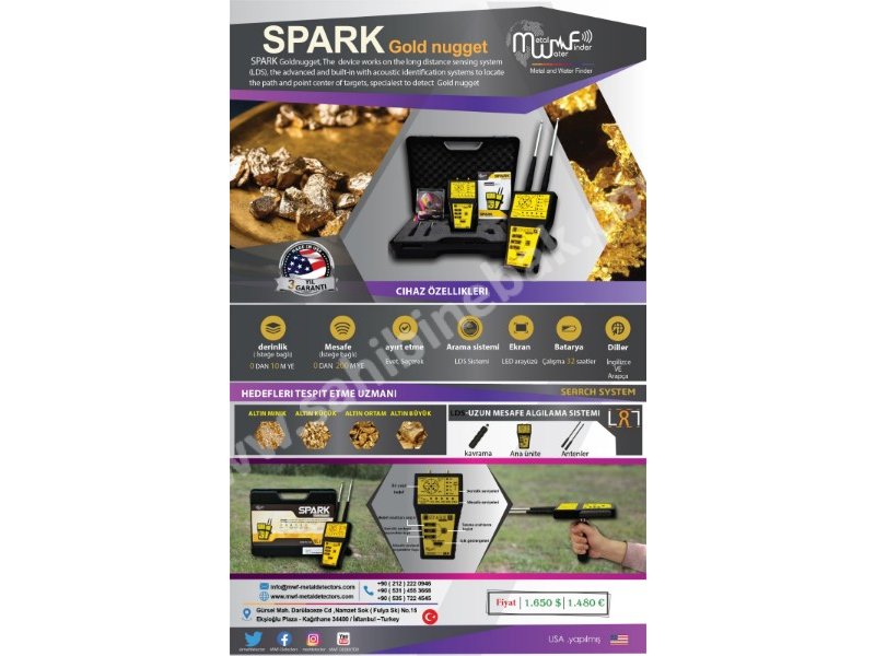 HAM ALTIN DEDEKTÖRÜ+SIFIR CİHAZ+SPARK GOLD NUGGET