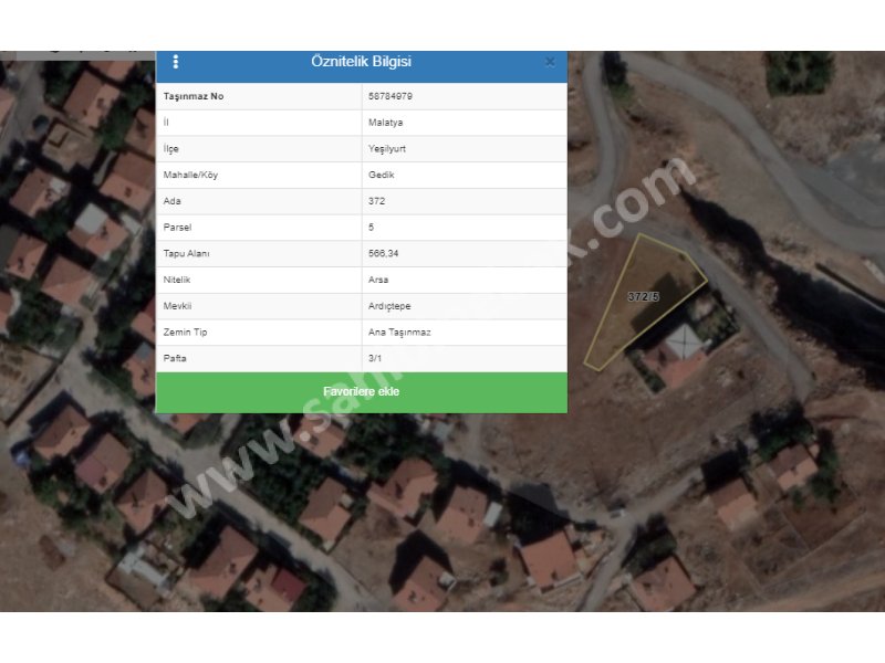 MALATYA TECDE GEDİKTE 3 KATA İMARLI ARSA 566 M2