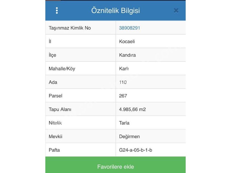 Takaslı Kefken sahile 15 km 4985 m2 yatırımlık Arsa araç ve daire takası olur