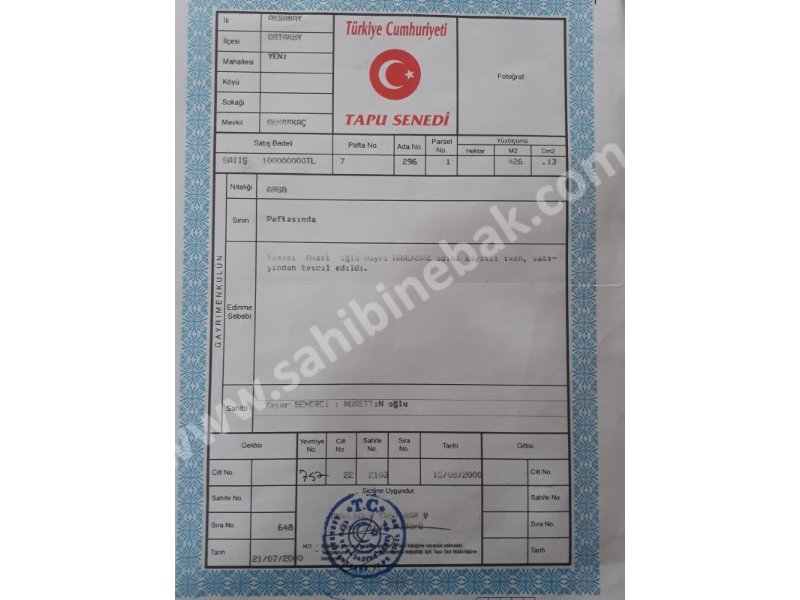 Aksaray Ortaköy Devlet hastanesi Yanında Satılık Arsa
