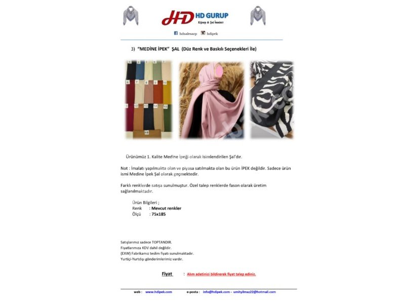 Paşmina Şal İmalatı ve Toptan Satış (Pashmina Shawl Manufacturing and Wholesale)