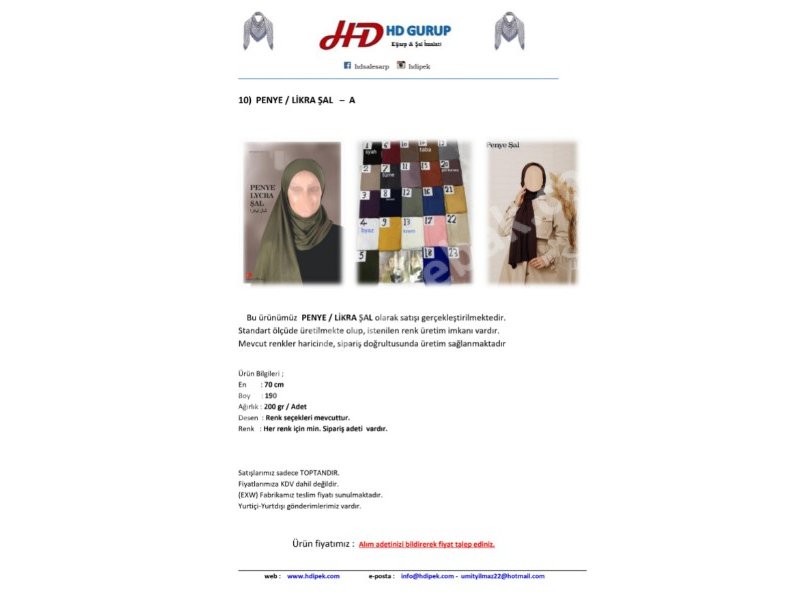 Paşmina Şal İmalatı ve Toptan Satış (Pashmina Shawl Manufacturing and Wholesale)