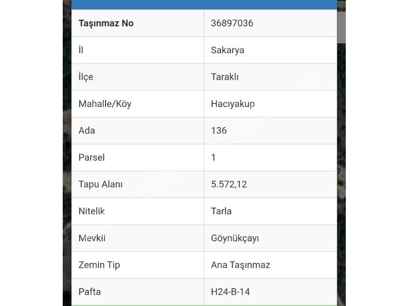 SAKARYA TARAKLI'DA SATILIK 9 BUÇUK DÖNÜM ARAZİ