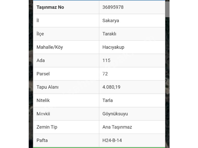 SAKARYA TARAKLI'DA SATILIK 9 BUÇUK DÖNÜM ARAZİ