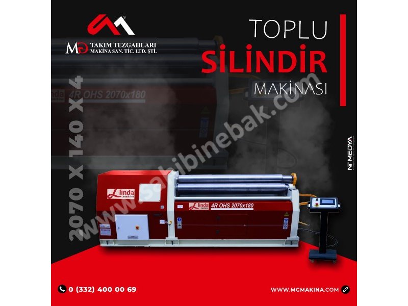 2070 x 180 x 4 Toplu Hidrolik Silindir Makinası - 4 batch Hydraulic cylinder