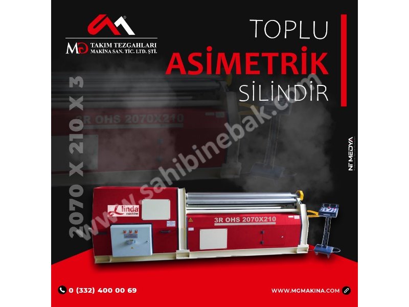 2070 x 210 x 3 Toplu Asimetrik Silindir - 3 Bulk Asymmetric Cylinder