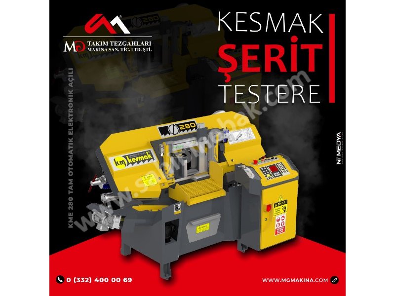 KME 280 Tam Otomatik Elektronik Açılı Kesmak Şerit Testere