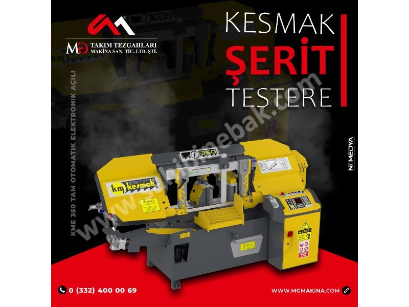 KME 350 Tam Otomatik Elektronik Açılı Kesmak Şerit Testere