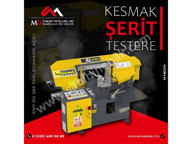 KMY DG 280 Yarı Otomatik Açılı Kesmak Şerit Testere