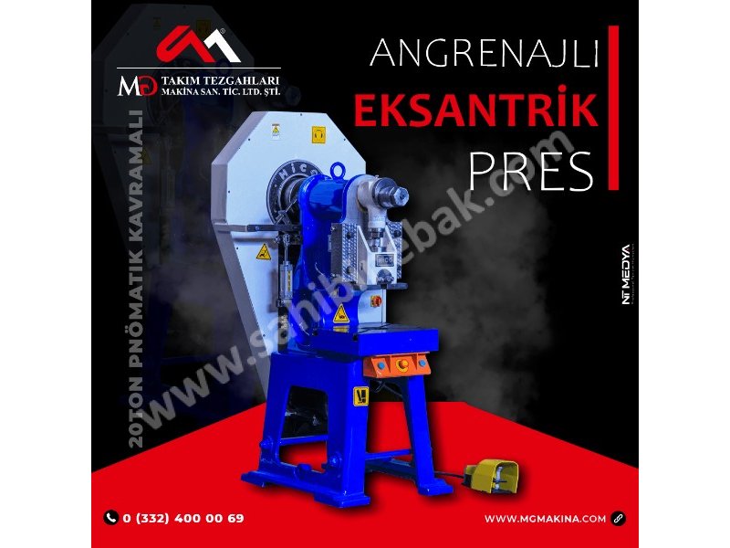 20 Ton Pnömatik Kavrama Angrenajlı Eksantrik Pres - Eccentric Press