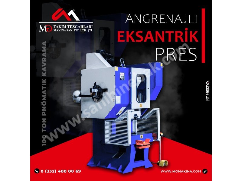 100 Ton Pnömatik Kavrama Angrenajlı Eksantrik Pres - Eccentric Press