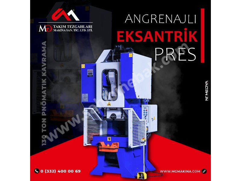 130 Ton Pnömatik Kavrama Angrenajlı Eksantrik Pres - Eccentric Press