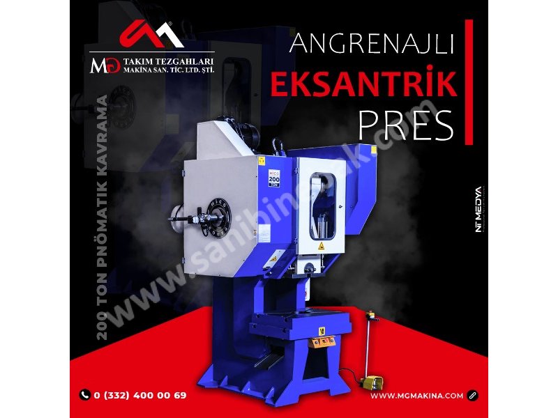 200 Ton Pnömatik Kavrama Angrenajlı Eksantrik Pres - Eccentric Press