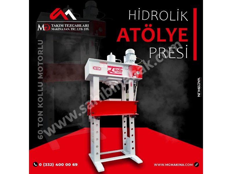 60 Ton Kollu Motorlu Hidrolik ATölye Presi - Hydraulic Workshop Press