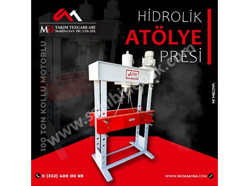 100 Ton Kollu Motorlu Gezer Kafalı Hidrolik Atölye Presi - Hydraulic Workshop Pr