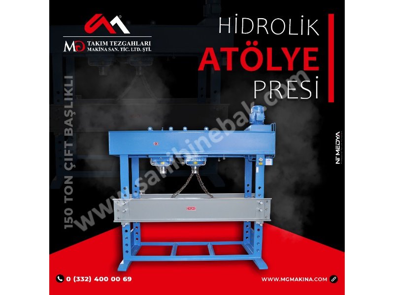 150 Ton Cift Başlıklı Hidrolik Atölye Presi -Hydraulic Workshop Press
