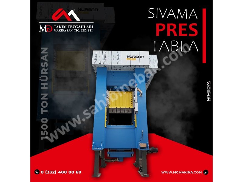 1500 Ton Hürsan Sıvama Pres Tabla 1800 x 1500 - Hydraulic Spinning Press