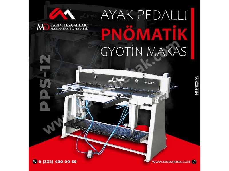 PPS-12 Ayak Pedallı Pnömatik Giyotin Makas - guillotine shear