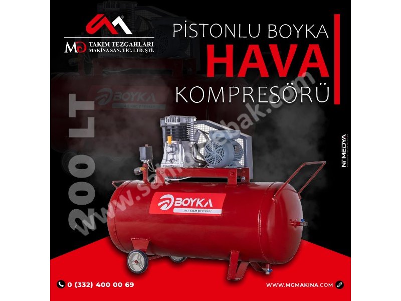 200 LİTRE PİSTONLU HAVA KOMPRESÖRÜ ( BOYKA )