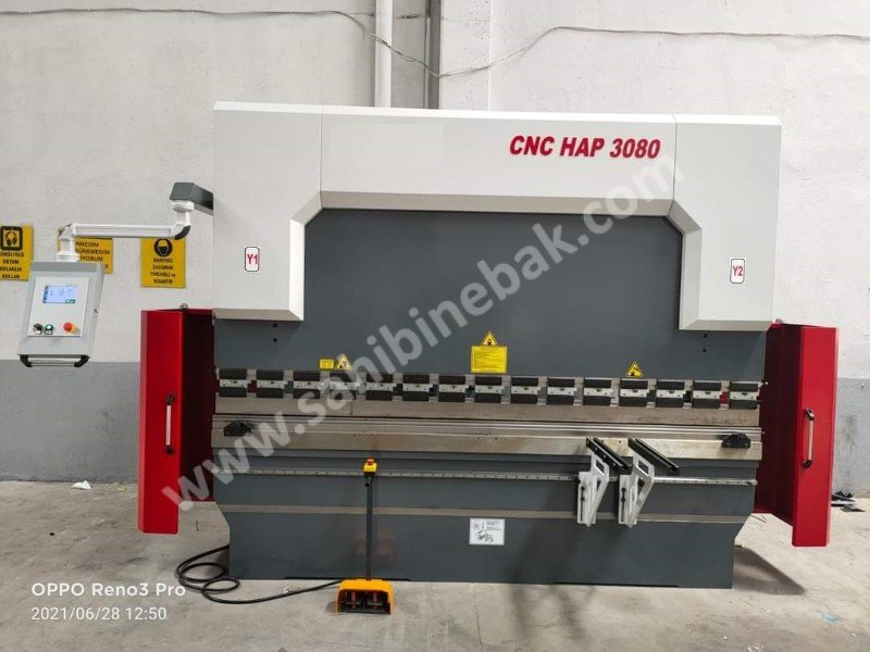 CNC 3100 x 80 Ton 3 Eksen Motorlu Bombeleme Hidrolik Abkant Pres - Press Brake(