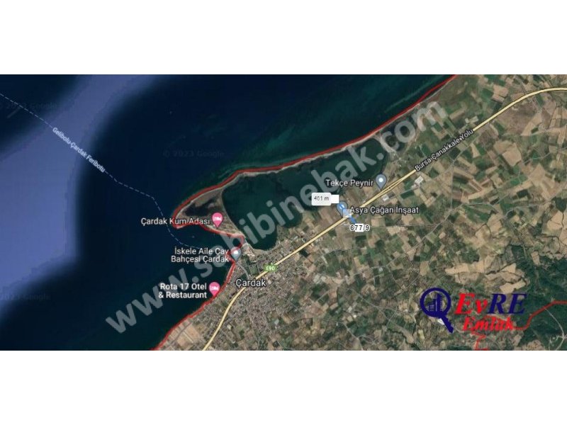 Çanakkale'de Deniz Manzaralı Satılık 260 m2 Villa imarlı Arsa