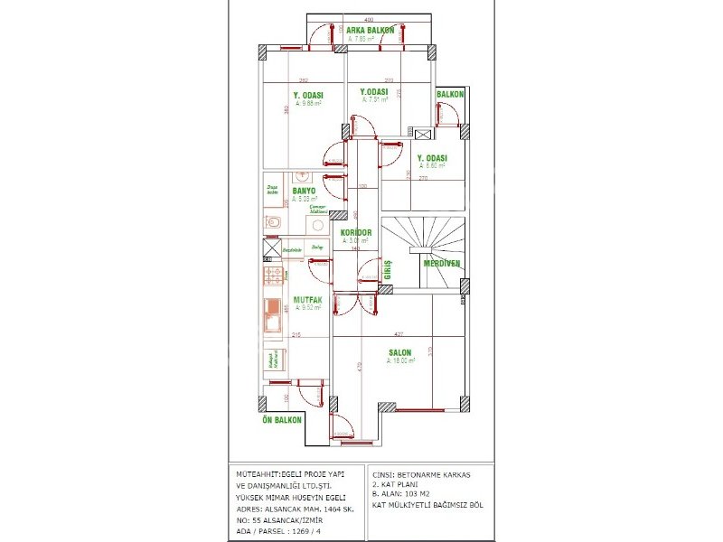 İZMİR KONAK'DA SAHİBİNDEN SATILIK 3+1 DOĞU GÜNEY CEPHE 103 M2 DAİRE