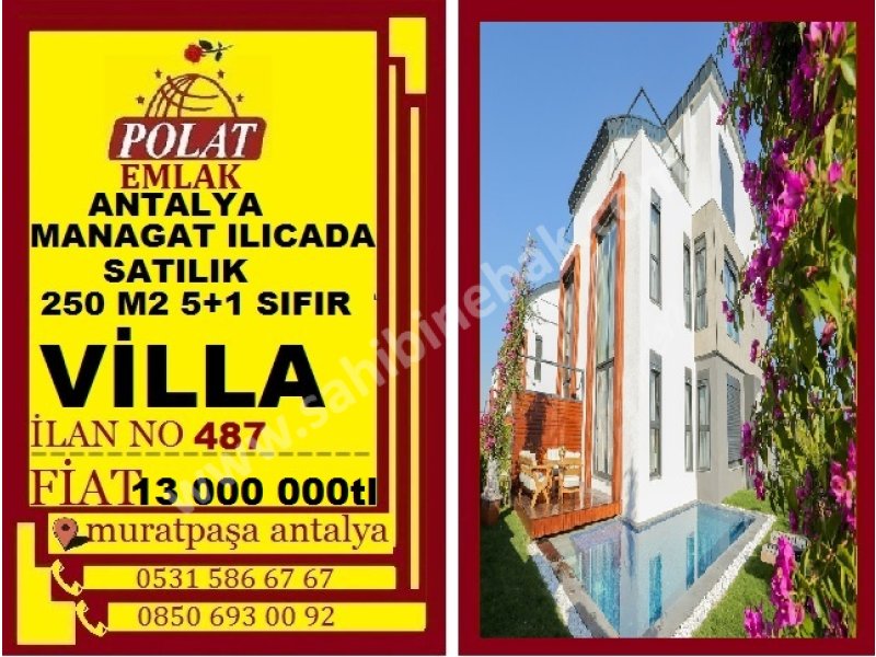 ANTALYA MANAVGAT ILICADA SATILIK 250 M2 5+1 SIFIR VİLLALAR