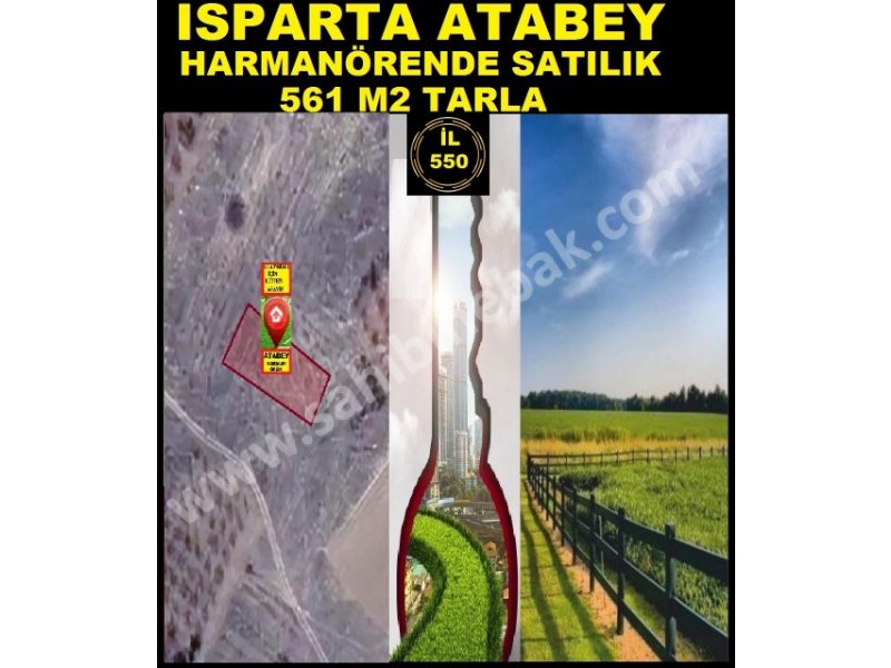 ISPARTA ATABEY HARMANÖRENDE SATILIK 561 M2 TARLA