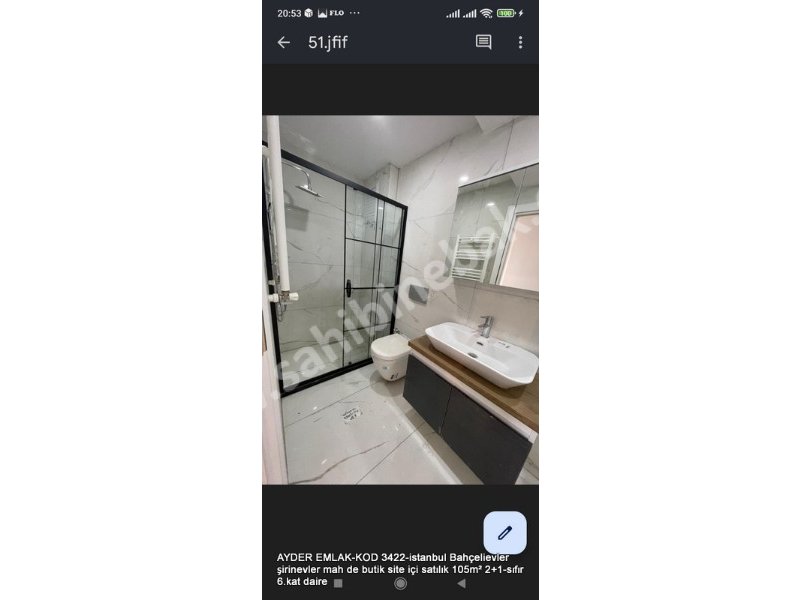 Bahçelievler şirinevler mah. butik site içi satılık 105m² 2+1-sıfır 6.Kat Daire