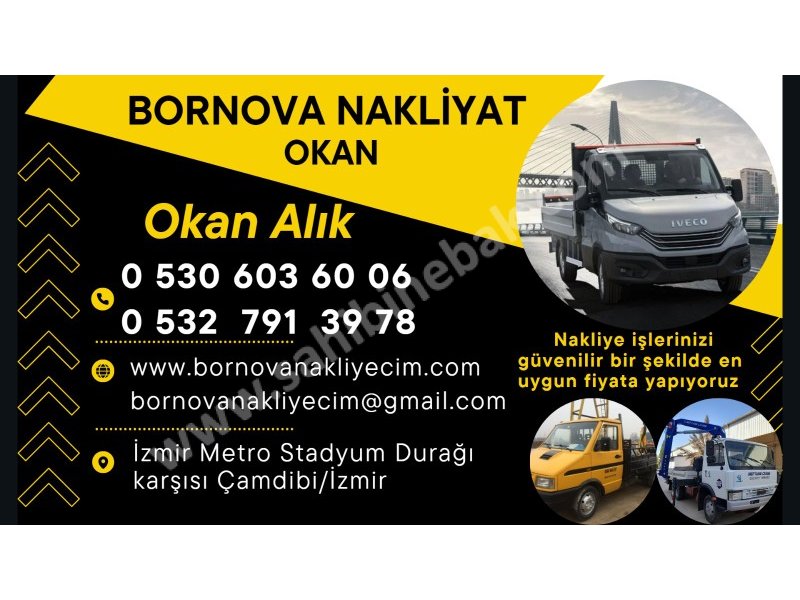 İzmir torbalı  Parça Yük Eşya Taşıma, Hızlı Nakliye Hizmetleri,Vinçli Taşıma