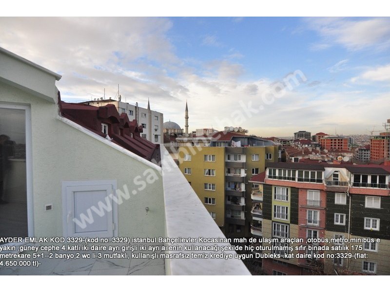 İstanbul Bahçelievler Kocasinan Mah. 175 m2 Satılık 4.Kat 5+1 Daire