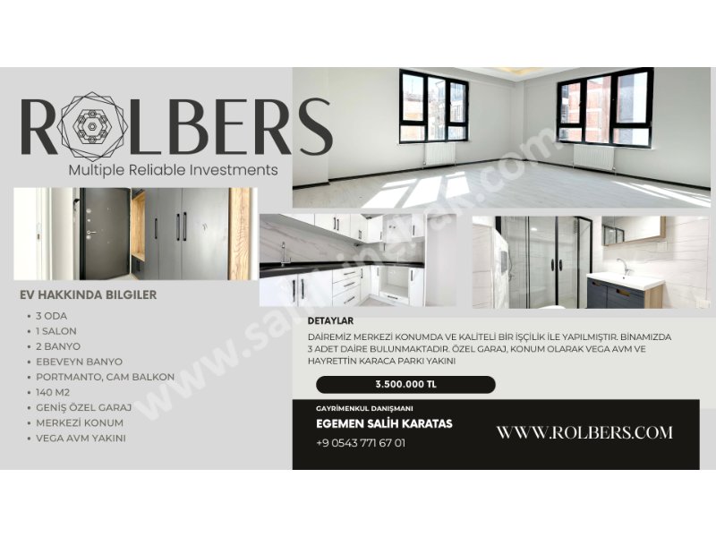 Eskişehir Tepebaşı Çamlıca Mah. Satılık Vega Avm Yakını Lüx 3+1 Özel Garajlı Daire