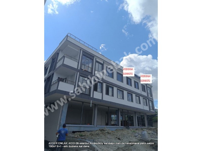 Arnavutköy Karlıbayır Mah. havalimana yakın Satılık 190 m2 sıfır Dubleks 6+1 Daire