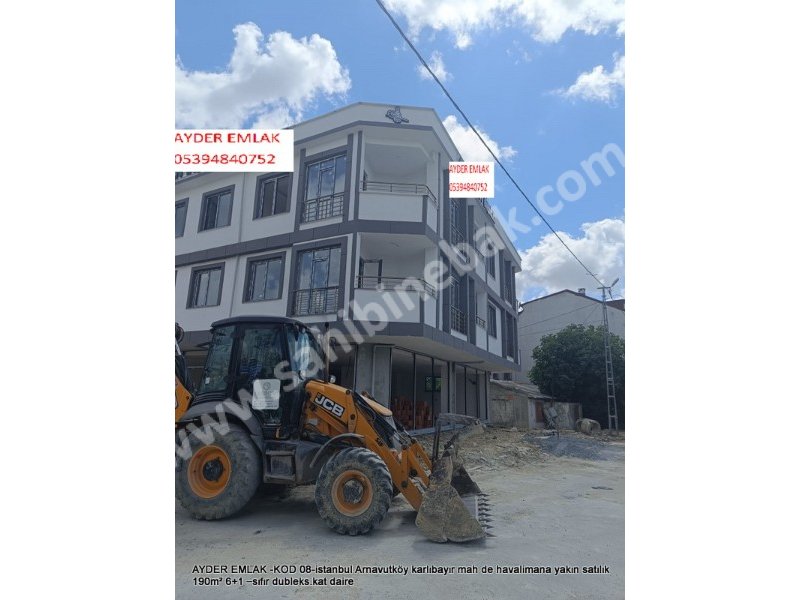 Arnavutköy Karlıbayır Mah. havalimana yakın Satılık 190 m2 sıfır Dubleks 6+1 Daire