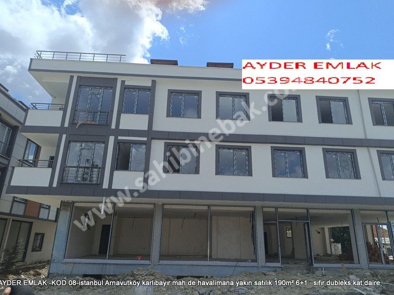 Arnavutköy Karlıbayır Mah. havalimana yakın Satılık 190 m2 sıfır Dubleks 6+1 Daire