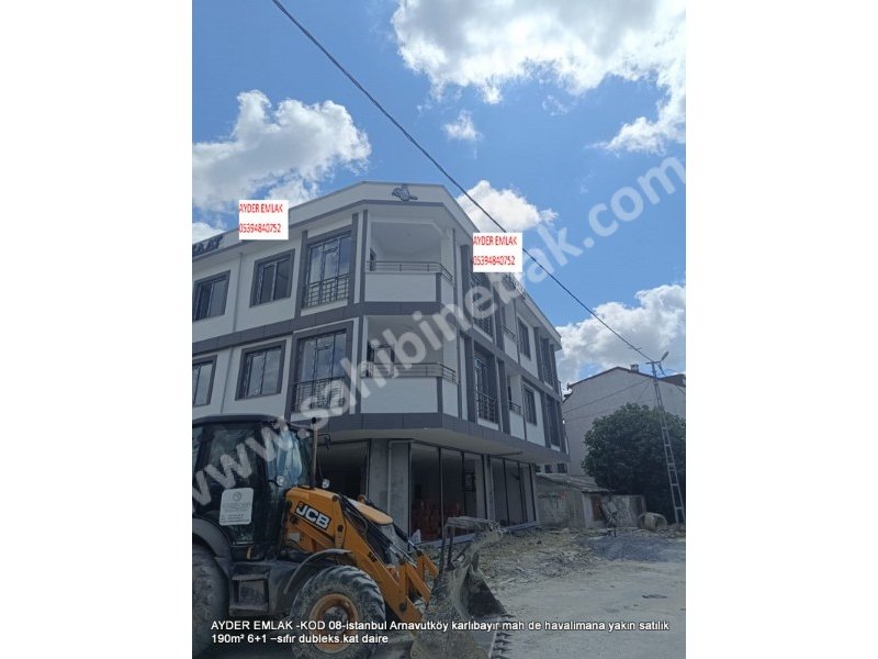 Arnavutköy Karlıbayır Mah. havalimana yakın Satılık 190 m2 sıfır Dubleks 6+1 Daire