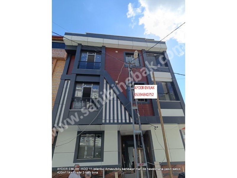 Arnavutköy Karlıbayır Mah. havalimana yakın Satılık 3 Katlı 14+1 Sıfır Bina 420 m2