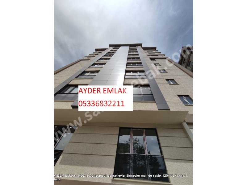 İstanbul Bahçelievler Şirinevler Mah. Satılık 120 m2 4.Kat 3+1 Sıfır Daire