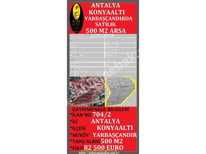 ANTALYA KONYAALTI YARBAŞÇANDIRDA SATILIK ARSALAR