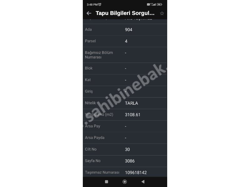 BURSA KARACABEY GÖNÜ KÖYÜNDE SATILIK 3108 m2 TARLA