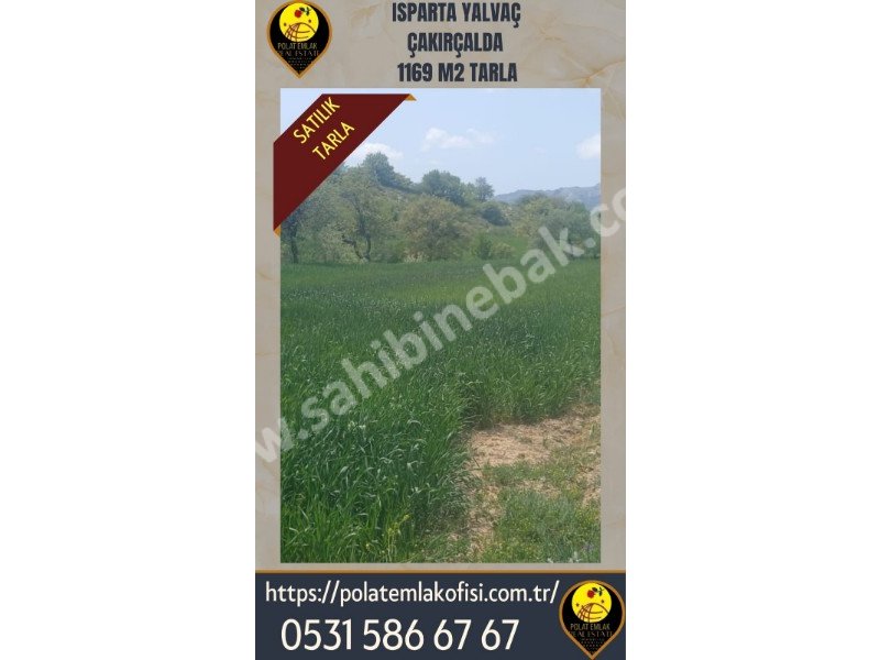 ISPARTA YALVAÇ ÇAKIRÇALDA SATILIK 1169 M2 TARLA