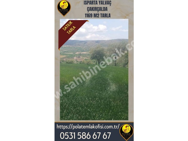 ISPARTA YALVAÇ ÇAKIRÇALDA SATILIK 1169 M2 TARLA