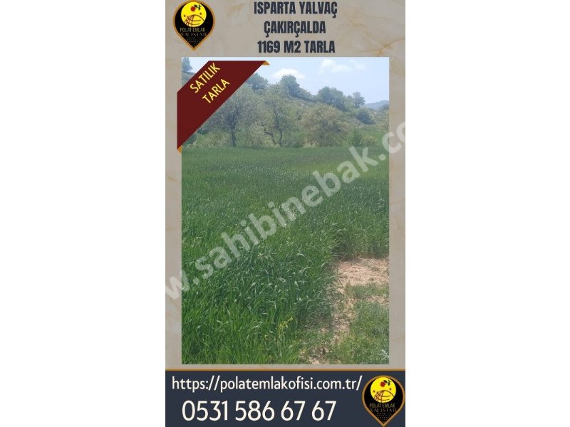 ISPARTA YALVAÇ ÇAKIRÇALDA SATILIK 1169 M2 TARLA