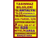 ANTALYA DÖŞEMEALTI BAHÇEYAKADA SATILIK 558 M2 VİLLA ARSASI